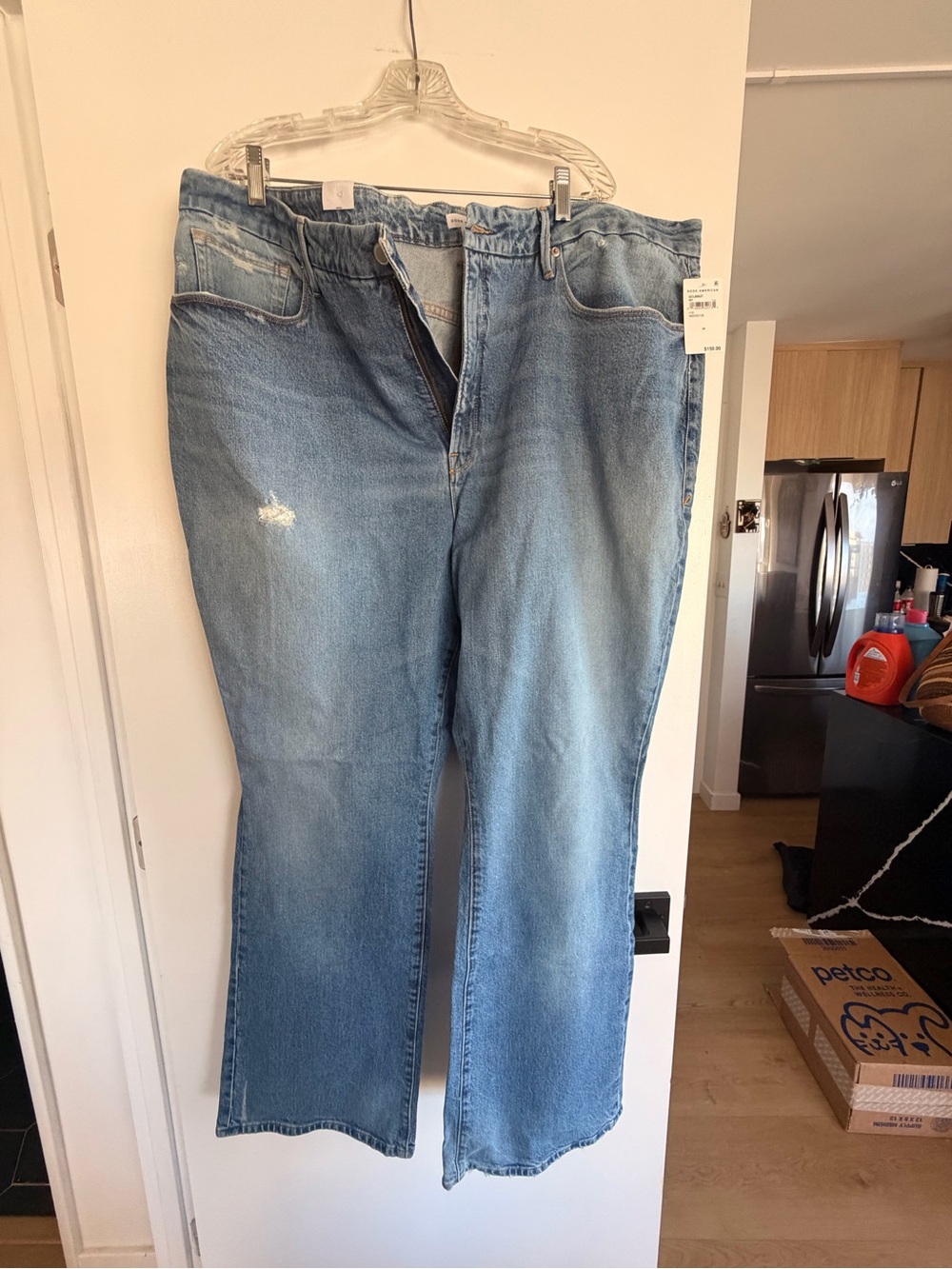 BRAND NEW w/TAGS - Good American Boot Cut Jeans in Light Blue Denim